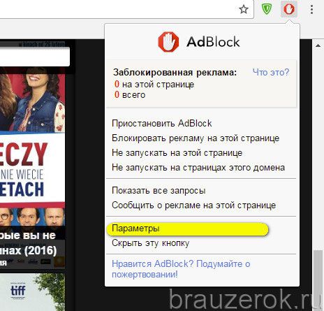 панель Adblock